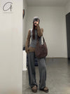 SWAYING 25 Spring/Summer Flared Wool Trousers SW-SW25PS3B12 Dark Gray SW25PS3B12